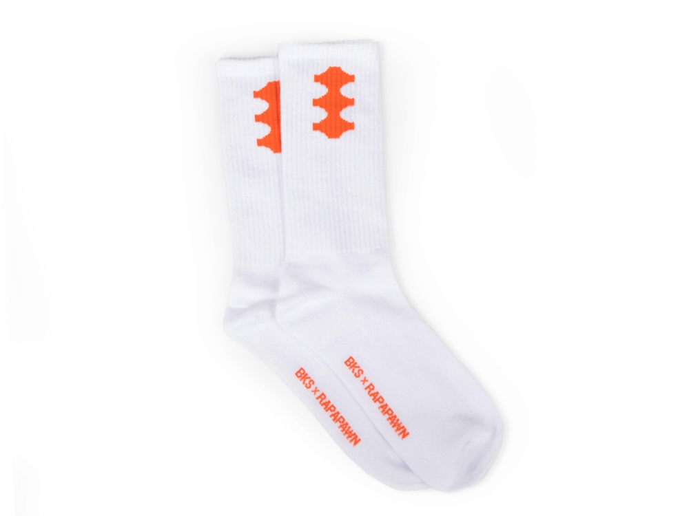 BKS X Rapapawn collab socks White / Orange