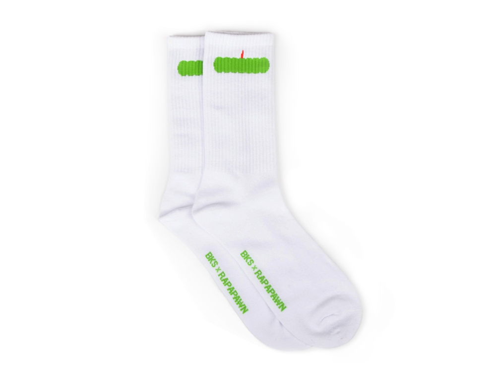 BKS X Rapapawn collab socks White / Green